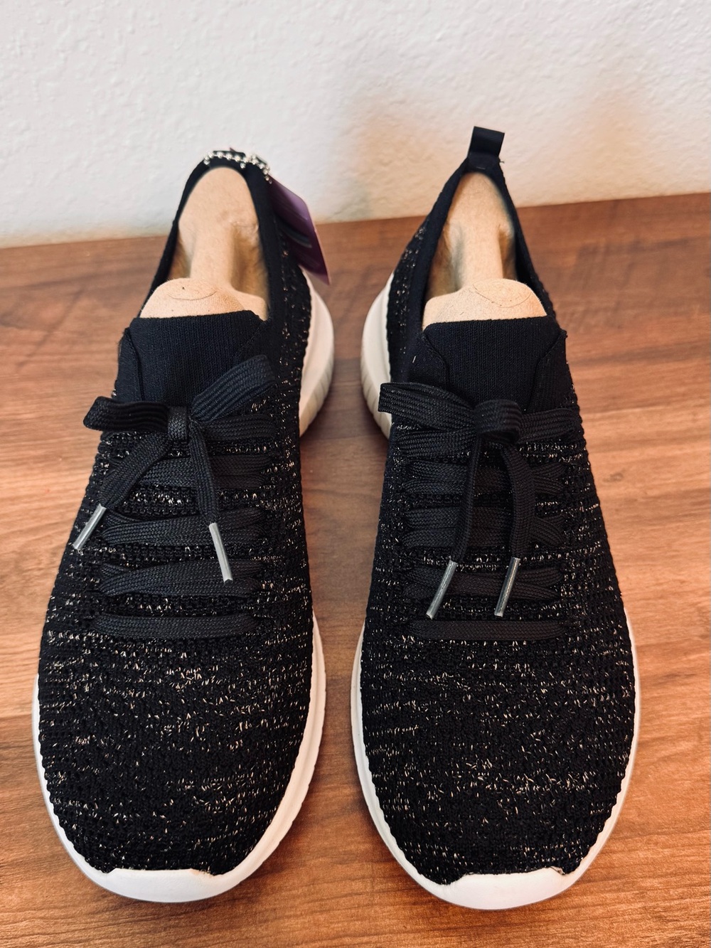 NWT Sketchers Air Cooled Memory Foam Slip on Sneakers Step In Black Gold 10